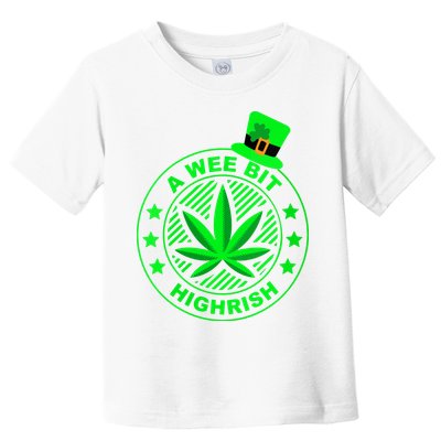 A Wee Bit Highrish Funny 420 Weed Marijuana St Patricks Day Vneck Toddler T-Shirt