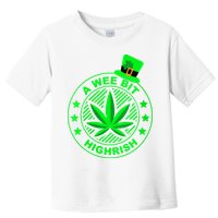 A Wee Bit Highrish Funny 420 Weed Marijuana St Patricks Day Vneck Toddler T-Shirt
