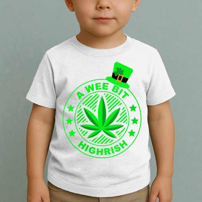 A Wee Bit Highrish Funny 420 Weed Marijuana St Patricks Day Vneck Toddler T-Shirt