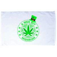 A Wee Bit Highrish Funny 420 Weed Marijuana St Patricks Day Vneck Microfiber Hand Towel