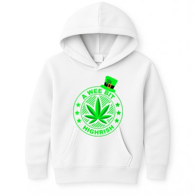 A Wee Bit Highrish Funny 420 Weed Marijuana St Patricks Day Vneck Kids Hoodie