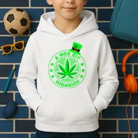 A Wee Bit Highrish Funny 420 Weed Marijuana St Patricks Day Vneck Kids Hoodie