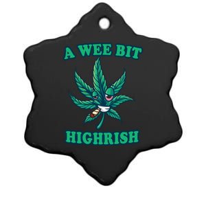 A Wee Bit Highrish 420 Stoner Weed Marijuana St Patricks Day Ceramic Star Ornament