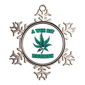 A Wee Bit Highrish 420 Stoner Weed Marijuana St Patricks Day Metallic Star Ornament