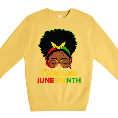 Afro Woman Black Queen African American Women Juneteenth Premium Crewneck Sweatshirt