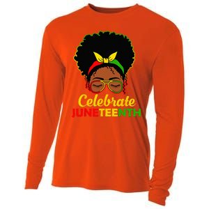 Afro Woman Black Queen African American Women Juneteenth Cooling Performance Long Sleeve Crew