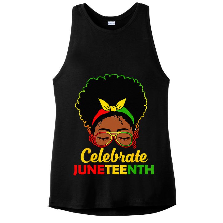 Afro Woman Black Queen African American Women Juneteenth Ladies PosiCharge Tri-Blend Wicking Tank