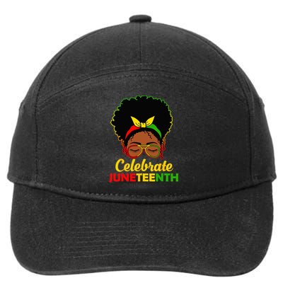 Afro Woman Black Queen African American Women Juneteenth 7-Panel Snapback Hat
