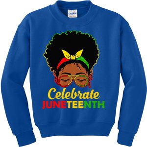 Afro Woman Black Queen African American Women Juneteenth Kids Sweatshirt