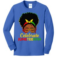 Afro Woman Black Queen African American Women Juneteenth Kids Long Sleeve Shirt