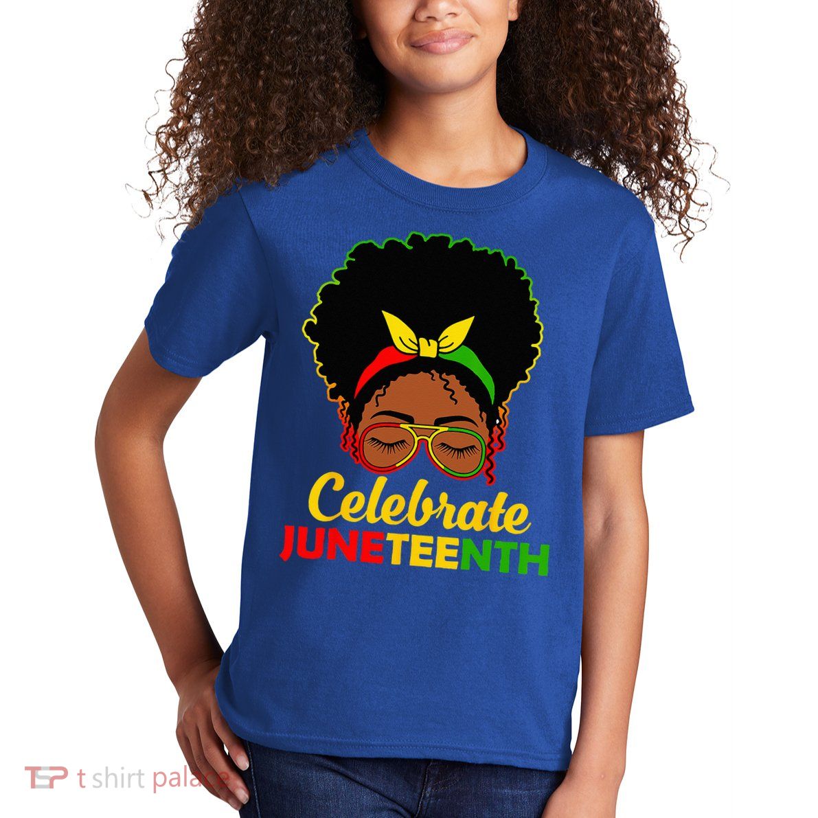 Afro Woman Black Queen African American Women Juneteenth Kids T-Shirt