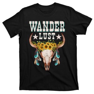 Adventure Wanderlust Country Western Boho Cow Skull T-Shirt