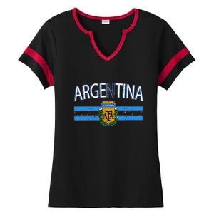 Argentina World Champion Football For Lover Gift Trending Ladies Halftime Notch Neck Tee