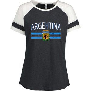 Argentina World Champion Football For Lover Gift Trending Enza Ladies Jersey Colorblock Tee