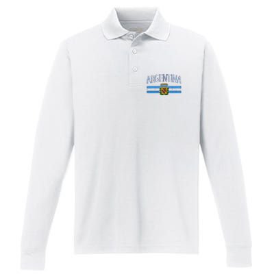 Argentina World Champion Football For Lover Gift Trending Performance Long Sleeve Polo