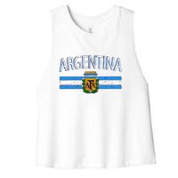 Argentina World Champion Football For Lover Gift Trending Women's Racerback Cropped Tank