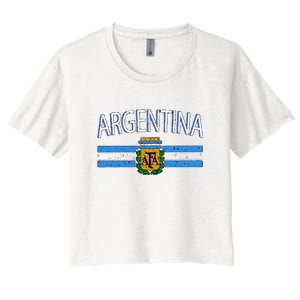 Argentina World Champion Football For Lover Gift Trending Women's Crop Top Tee