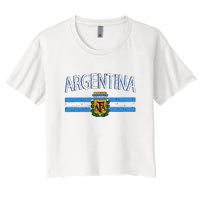 Argentina World Champion Football For Lover Gift Trending Women's Crop Top Tee