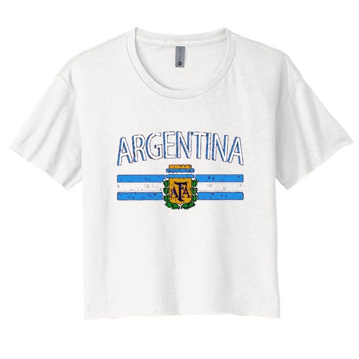 Argentina World Champion Football For Lover Gift Trending Women's Crop Top Tee