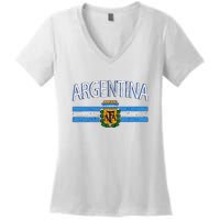 Argentina World Champion Football For Lover Gift Trending Women's V-Neck T-Shirt