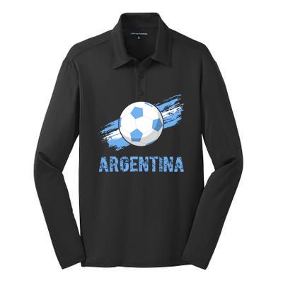 Argentina World Champion Football For Lover Gift Trending Silk Touch Performance Long Sleeve Polo