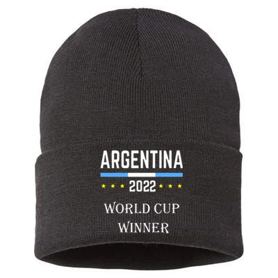 Argentina World Champion Football For Lover Gift Trending Sustainable Knit Beanie