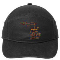 Abstract Word Cloud Map Of Michigan State 7-Panel Snapback Hat