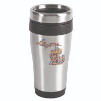 Abstract Word Cloud Map Of Michigan State 16oz Travel Tumbler