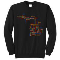 Abstract Word Cloud Map Of Michigan State Tall Sweatshirt