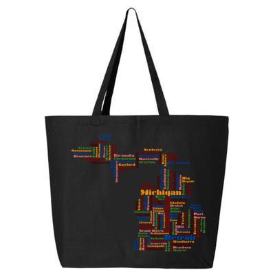 Abstract Word Cloud Map Of Michigan State 25L Jumbo Tote