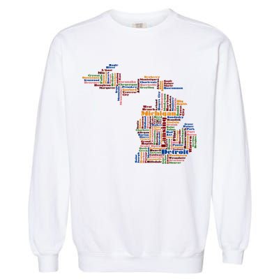 Abstract Word Cloud Map Of Michigan State Garment-Dyed Sweatshirt