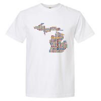 Abstract Word Cloud Map Of Michigan State Garment-Dyed Heavyweight T-Shirt