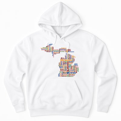 Abstract Word Cloud Map Of Michigan State Hoodie