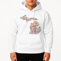 Abstract Word Cloud Map Of Michigan State Hoodie