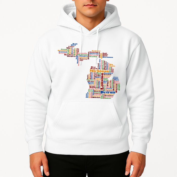 Abstract Word Cloud Map Of Michigan State Hoodie