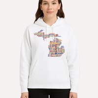 Abstract Word Cloud Map Of Michigan State Hoodie