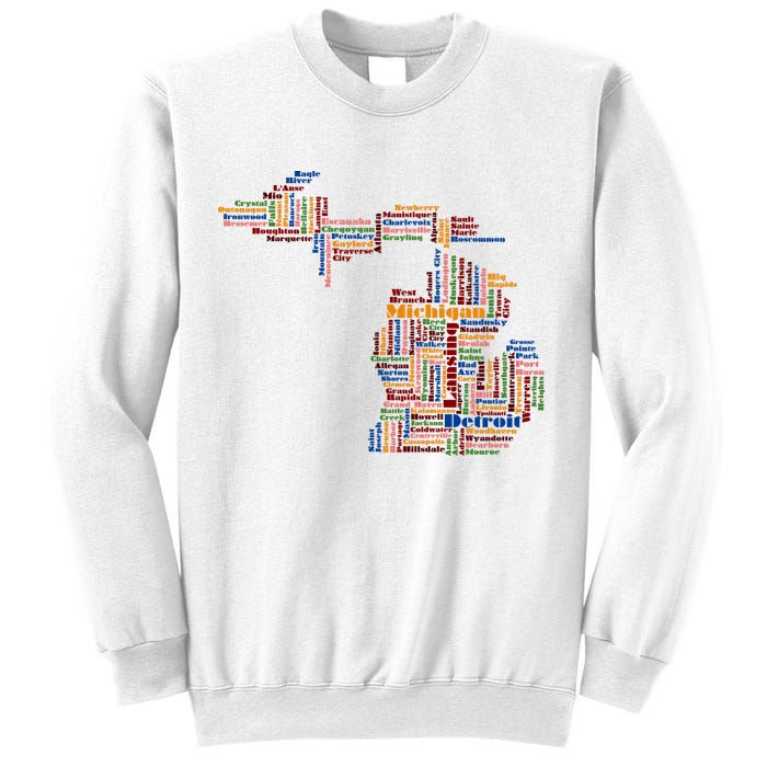 Abstract Word Cloud Map Of Michigan State Sweatshirt