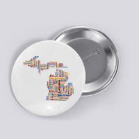 Abstract Word Cloud Map Of Michigan State Button