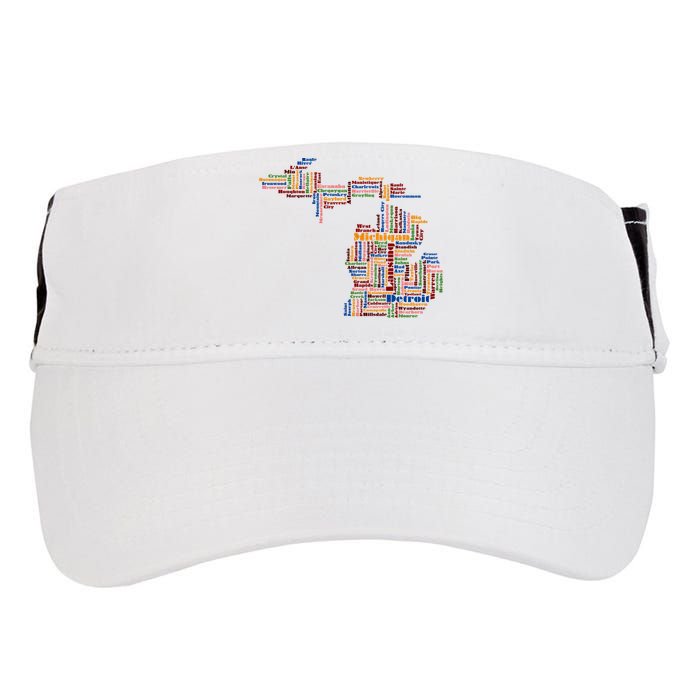Abstract Word Cloud Map Of Michigan State Adult Drive Performance Visor