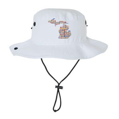 Abstract Word Cloud Map Of Michigan State Bucket Hat