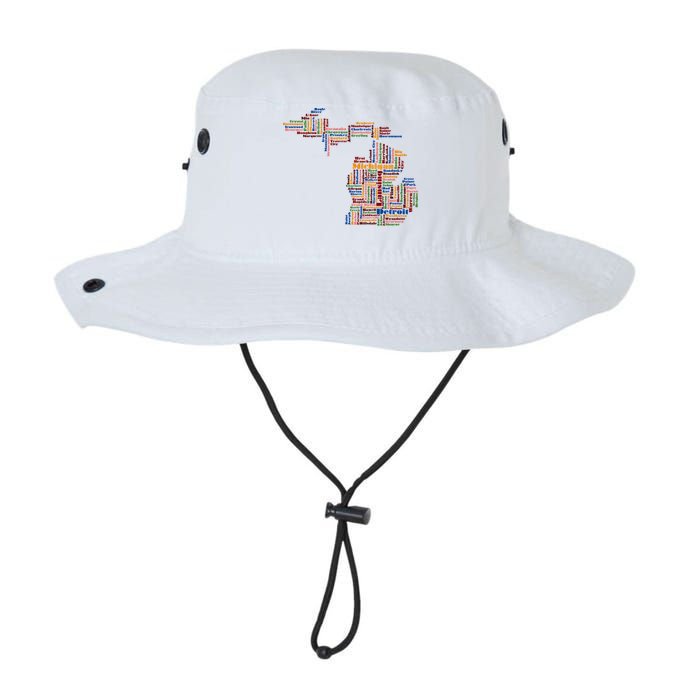 Abstract Word Cloud Map Of Michigan State Bucket Hat