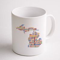 Abstract Word Cloud Map Of Michigan State Mug