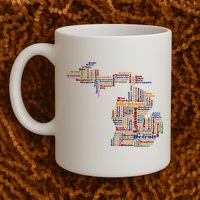 Abstract Word Cloud Map Of Michigan State Mug