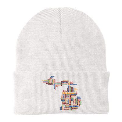 Abstract Word Cloud Map Of Michigan State Beanie