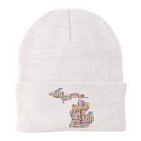 Abstract Word Cloud Map Of Michigan State Beanie