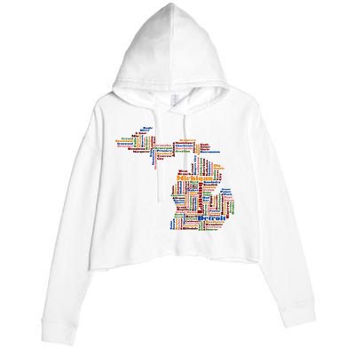 Abstract Word Cloud Map Of Michigan State Crop Fleece Hoodie