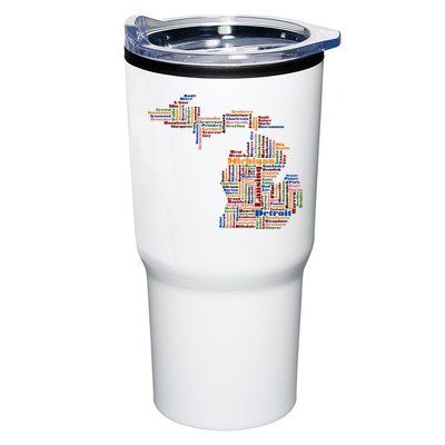 Abstract Word Cloud Map Of Michigan State Tumbler