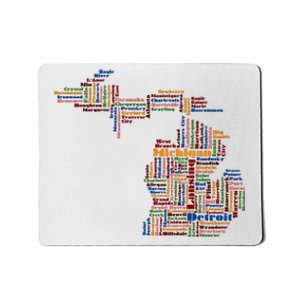 Abstract Word Cloud Map Of Michigan State Mousepad