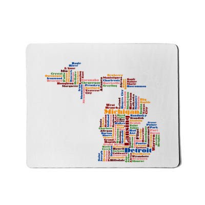 Abstract Word Cloud Map Of Michigan State Mousepad
