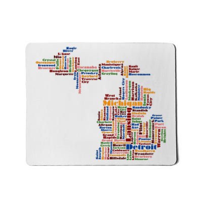 Abstract Word Cloud Map Of Michigan State Mousepad